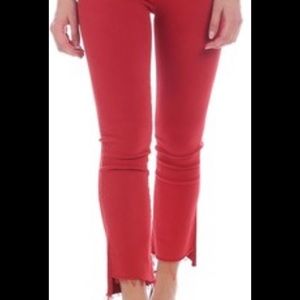 Mother Red Denim Crop